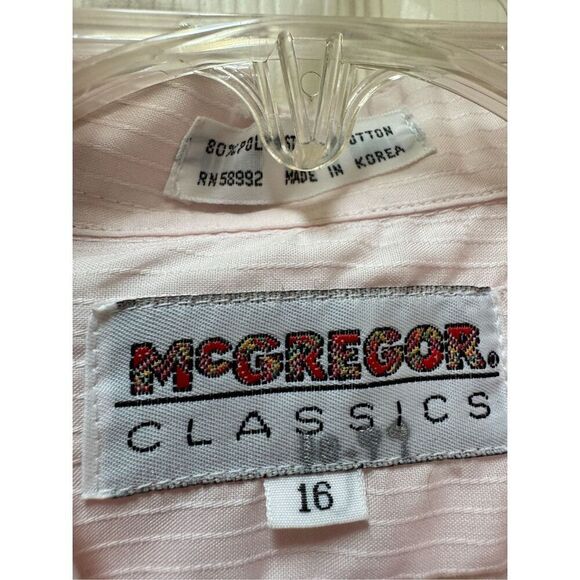 McGregor Classics light Havana pink men’s L vintage subtle pinstriped button up - Picture 5 of 7